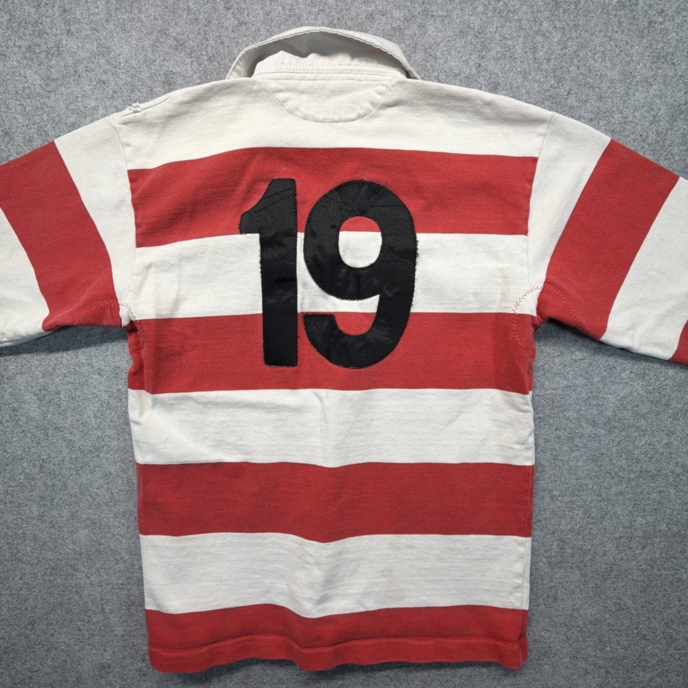 Vintage Barbarian Rugby Wear Shirt Size Large Amesbury Red White Stripe
